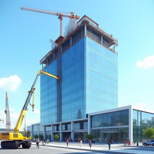 Commercial construction project exterior